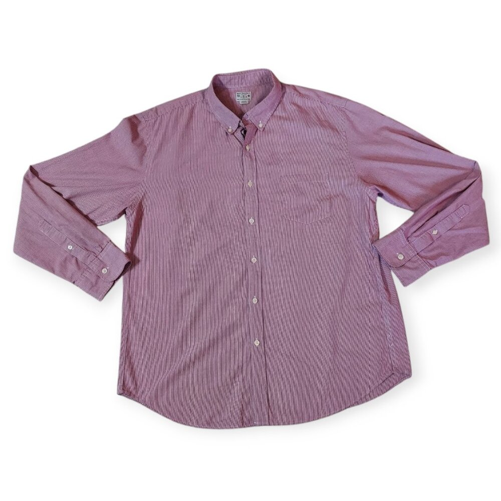 J Crew Button Up Shirt Mens XL Long Sleeve Red Check Business Casual 100% Cotton